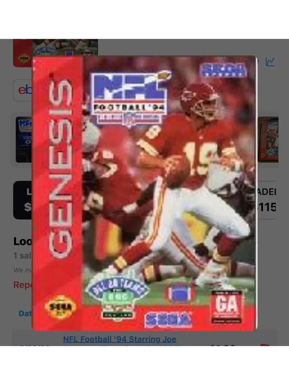 NFL Football ‘94 Starring Joe Montana for Sega Genesis